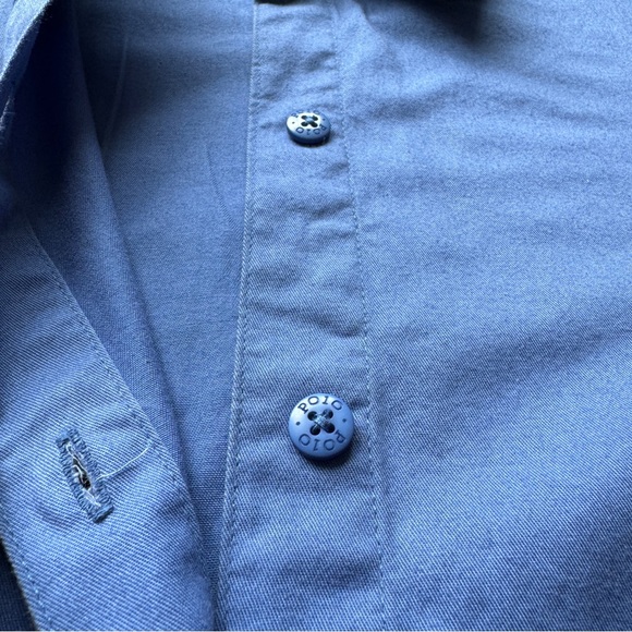 Blue 100% Cotton Ralph Lauren Polo Three-Quarter Sleeve Button-Up - Prep Style - Picture 4 of 8
